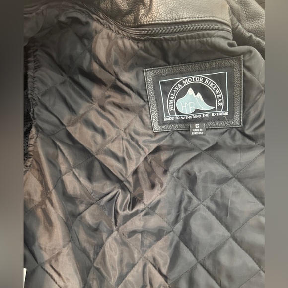Himalaya Motor BikeWear Women’s Black Leather Motorcycle Jacket, Sz 6 - Picture 12 of 16